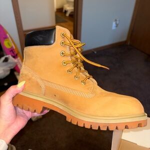 Tan Lace-Up Work Boots